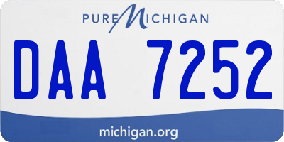 MI license plate DAA7252