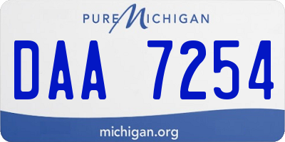 MI license plate DAA7254