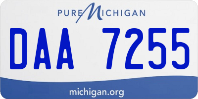 MI license plate DAA7255