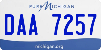 MI license plate DAA7257