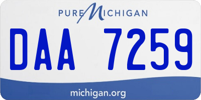 MI license plate DAA7259