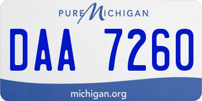 MI license plate DAA7260