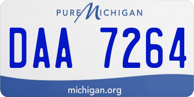 MI license plate DAA7264