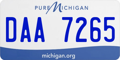 MI license plate DAA7265