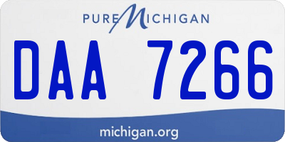 MI license plate DAA7266