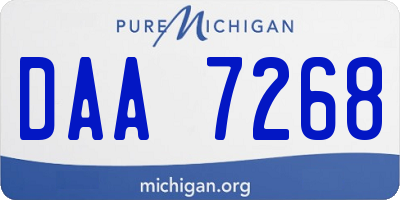 MI license plate DAA7268