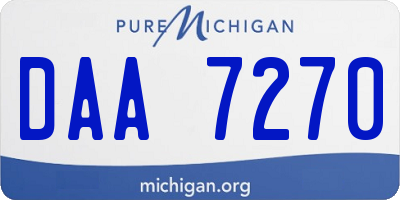 MI license plate DAA7270