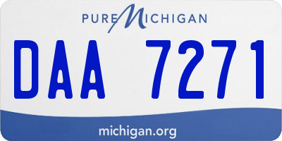 MI license plate DAA7271