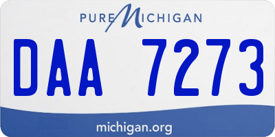 MI license plate DAA7273