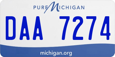 MI license plate DAA7274