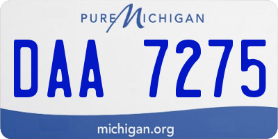 MI license plate DAA7275