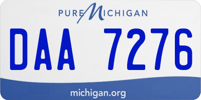 MI license plate DAA7276