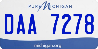 MI license plate DAA7278