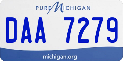 MI license plate DAA7279