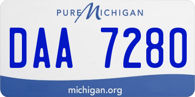 MI license plate DAA7280