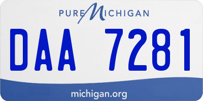 MI license plate DAA7281