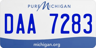 MI license plate DAA7283