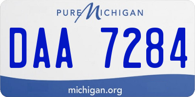 MI license plate DAA7284