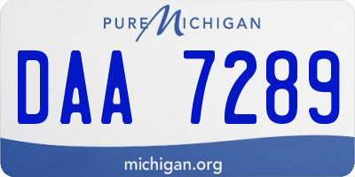 MI license plate DAA7289