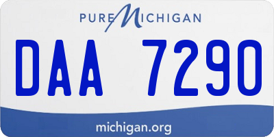 MI license plate DAA7290