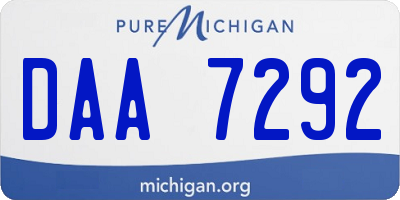 MI license plate DAA7292