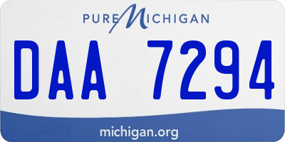 MI license plate DAA7294