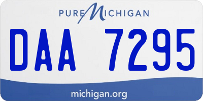 MI license plate DAA7295