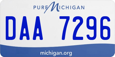 MI license plate DAA7296