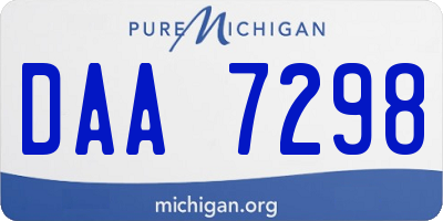 MI license plate DAA7298