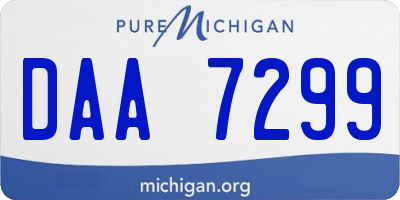 MI license plate DAA7299