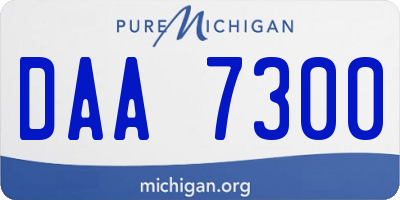 MI license plate DAA7300