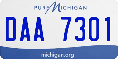 MI license plate DAA7301