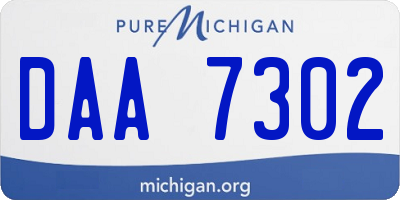 MI license plate DAA7302