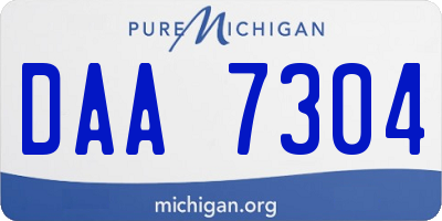 MI license plate DAA7304