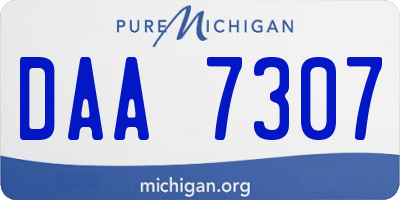 MI license plate DAA7307