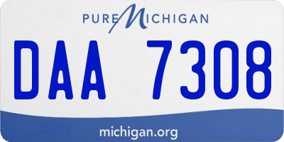 MI license plate DAA7308