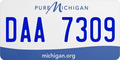 MI license plate DAA7309