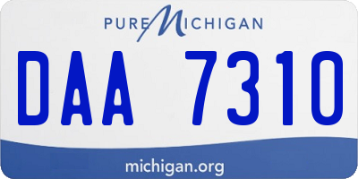 MI license plate DAA7310