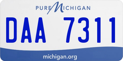 MI license plate DAA7311