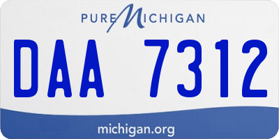 MI license plate DAA7312