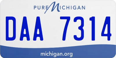 MI license plate DAA7314