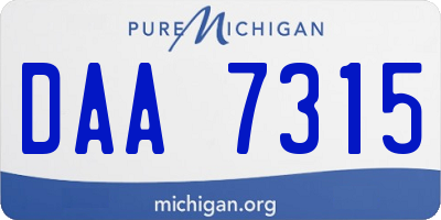 MI license plate DAA7315