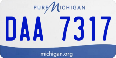 MI license plate DAA7317