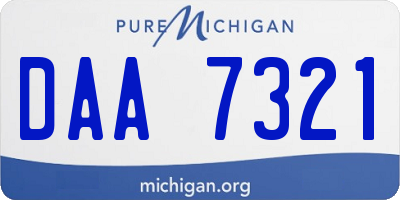 MI license plate DAA7321