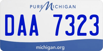 MI license plate DAA7323