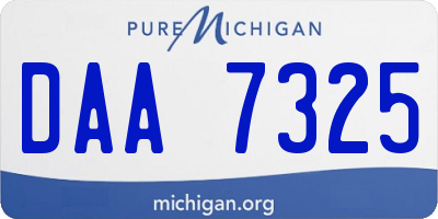 MI license plate DAA7325