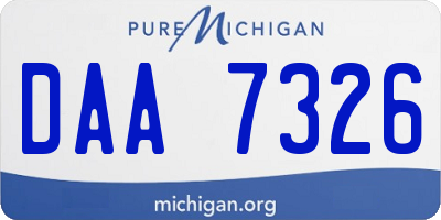 MI license plate DAA7326