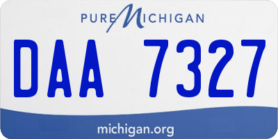 MI license plate DAA7327