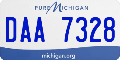MI license plate DAA7328