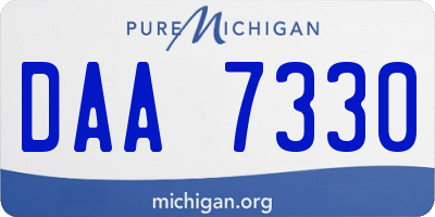 MI license plate DAA7330